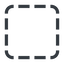 Line, normal, square, select, selection, dashed icon