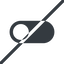Line, down, normal, solid, horizontal, mirror, setting, prohibited, apple, on, off, ios, switch, button, radio, switch-solid icon
