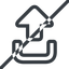 Line, left, normal, sign, log, out, logout, log-out, upload, prohibited, signout, connection, go-out, disconnect, sign-out icon