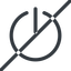 Line, normal, horizontal, mirror, prohibited, power, on, off, turn-on, turn-off icon
