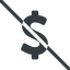 Line, normal, symbol, money, donate, donation, prohibited, coin, dollar, currency, us, usa, dollar-solid icon