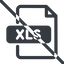 Line, normal, prohibited, file, table, data, row, spreadsheet, microsoft, column, excel, xlsx, file-xls, xls icon