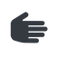 Left, normal, solid, horizontal, mirror, hand, stop, fingers, hand-solid icon