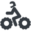 Normal, solid, horizontal, mirror, riding, bike, cycle, motorbike, motorcycle, biker, quad icon