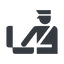 Normal, solid, dot, pictogram, dot-50, customs, officer, duties, dot-customs icon