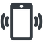 Thin, line, down, solid, iphone, phone, mobile, android, gsm, smartphone, cell, bell, ring, ringing, ringtone, smartphone-ringing-solid icon