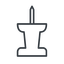 Thin, line, down, thumbtack, pin, unpin, thumbtack-thin icon