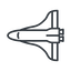 Thin, line, left, space, nasa, shuttle, spacecraft, orbiter, satellite, space-shuttle, astronaut, discovery, atlantis, columbia, challenger, rocket, space-shuttle-thin icon