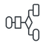 Thin, line, right, horizontal, mirror, computer, programming, algorithm, flowchart, process, algorithm-thin icon