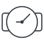 Thin, right, horizontal, mirror, time, hour, minute, hours, minutes, watch, watch-thin icon