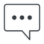 Thin, line, square, horizontal, mirror, dots, message, chat, comment, speech, dialogue, blablabla, blabla, bubbles, comment-square-dots-thin icon
