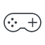 Thin, line, up, horizontal, mirror, game, gaming, games, gamepad, pad, joystick, gamepad-thin icon