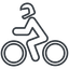 Thin, line, horizontal, mirror, riding, bike, cycle, motorbike, motorcycle, biker, motorbike-thin icon
