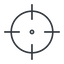 Thin, line, center, target, crosshairs, targeting, reticle, sights, scope, crosshairs-thin icon