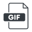 Thin, line, image, graphics, video, file, photo, picture, clip, gif, animation, motion, animated, meme, interchange, file-gif-thin, file-gif icon