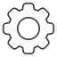 Thin, line, setting, config, gear, wheel, settings, cog, gear-thin icon