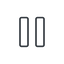 Thin, line, arrow, video, play, mp3, player, pause, pause-thin icon