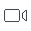 Thin, line, up, youtube, video, camera, film, movie, videocamera, videocamera-thin icon
