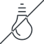 Thin, line, down, horizontal, mirror, prohibited, light, bulb, brainstorming, creativity, idea, tip, lamp, bulb-thin icon