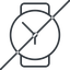 Thin, down, horizontal, mirror, prohibited, time, hour, minute, hours, minutes, watch, watch-thin icon