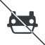 Thin, line, down, car, front, vehicle, transport, prohibited, car-front-small icon