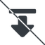 Thin, line, down, uploaded, uploading, prohibited, upload-solid icon