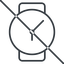 Thin, down, prohibited, time, hour, minute, hours, minutes, watch, watch-thin icon