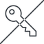 Thin, line, right, prohibited, unlocked, unlock, locked, lock, key, access, security, key-alt-thin icon
