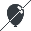Thin, line, solid, horizontal, mirror, prohibited, balloon, party, birthday, carnival, helium, balloons, balloon-solid icon
