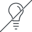 Thin, line, up, horizontal, mirror, prohibited, light, bulb, brainstorming, creativity, idea, tip, lamp, bulb-thin icon