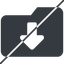 Thin, line, down, wide, solid, horizontal, mirror, prohibited, folder, directory, folders, directories, folder-down-solid icon