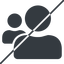 Thin, line, horizontal, mirror, users, group, prohibited, team, friends, friend, community icon