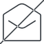 Thin, line, horizontal, mirror, envelope, mail, message, email, prohibited, contact, open, read, open-envelope, open-envelope-thin icon
