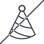 Thin, line, new, horizontal, mirror, prohibited, party, birthday, hat, new-year, year, party-hat, party-hat-thin icon