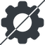 Thin, line, horizontal, mirror, setting, config, gear, wheel, settings, cog, prohibited, settings-solid icon
