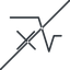 Thin, line, solid, square, horizontal, mirror, prohibited, root, formula, equation, math, mathematics, square-root, square-root-thin, mathematical, maths icon