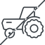 Thin, line, horizontal, mirror, prohibited, tractor, farm, land, farming, agriculture, farmer, tractor-thin icon
