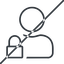 Thin, line, horizontal, mirror, user, man, woman, person, prohibited, secure, safe, padlock, locked, lock, user-lock, user-lock-thin icon