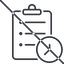 Thin, line, prohibited, order, list, clock, clipboard, clipboard-list, list-clock, clipboard-list-clock-thin icon