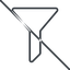Thin, line, prohibited, order, sort, list, funnel, filter, sorting, funnel-thin icon