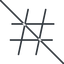 Thin, line, social, prohibited, hashtag, hashtag-thin icon