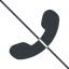 Thin, line, up, prohibited, phone, call, dial, number, phone-solid, telephone icon
