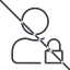 Thin, line, user, man, woman, person, prohibited, secure, safe, padlock, locked, lock, user-lock, user-lock-thin icon