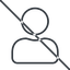 Thin, line, user, man, woman, person, prohibited, user-thin icon