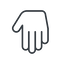 Thin, down, solid, hand, stop, fingers, hand-thin icon