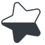 Thin, left, solid, star, rate, rating, half, star-half-thin icon