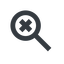 Line, left, wide, cross, search, magnifying, glass, research, magnifying-glass, keywords, keyword, glass-cross, no-result, magnifying-glass-cross, magnifying-glass-cross-wide icon