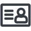 Line, wide, horizontal, mirror, address, card, contact, id, badge, address-card-wide icon
