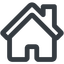 Line, wide, horizontal, mirror, home, house, chimney, house-wide icon
