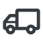 Line, wide, solid, horizontal, mirror, truck, delivery, van, lorry, truck-wide icon